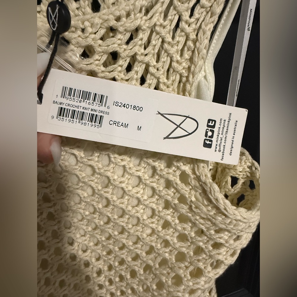 MINKPINK swim cover up Balmy Crochet Knit Mini Dress - Picture 8 of 9